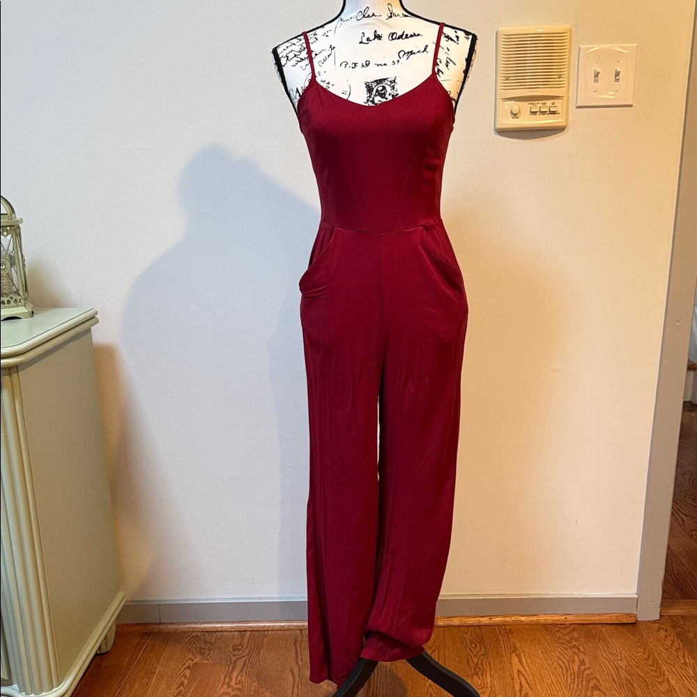 H&M Deep Red Jumpsuit